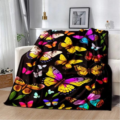 Black and Gold Butterfly Blanket