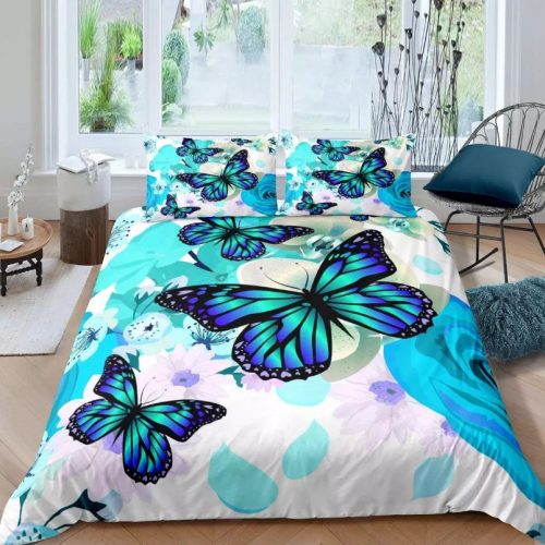 Blue Butterfly Bedding Set