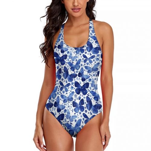 Blue Butterfly One Piece Swimsuit