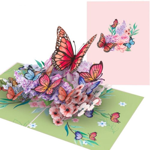 Butterflies on Flowers Pop Up Card