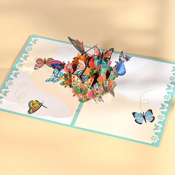 3D Pop Up Butterfly Birthday Cards For Kids Wife Mom Greeting Card Valentines Mothers Day Anniversary All Occasions