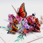 Handcrafted 3D Pop-Up Card With Butterflies & Flowers, Mum Mother'S Day Pop Up Card, 3D Birthday Cards For Her, Thank You Card