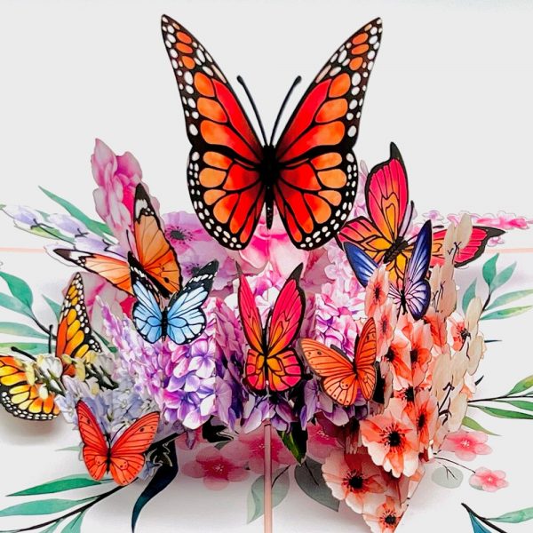 Handcrafted 3D Pop-Up Card With Butterflies & Flowers, Mum Mother'S Day Pop Up Card, 3D Birthday Cards For Her, Thank You Card