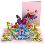 Handcrafted 3D Pop-Up Card With Butterflies & Flowers, Mum Mother'S Day Pop Up Card, 3D Birthday Cards For Her, Thank You Card