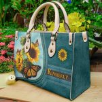 Stylish Butterfly Sunflower Leather Bag - Women s Crossbody & Shoulder Handbag Personalized & Handmade Teacher Bag