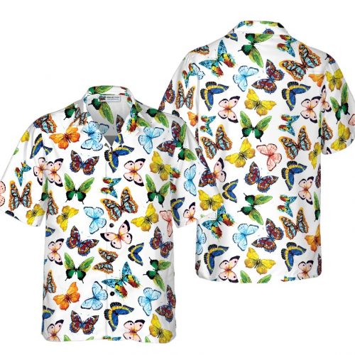 Watercolor Butterfly Hawaiian Shirt